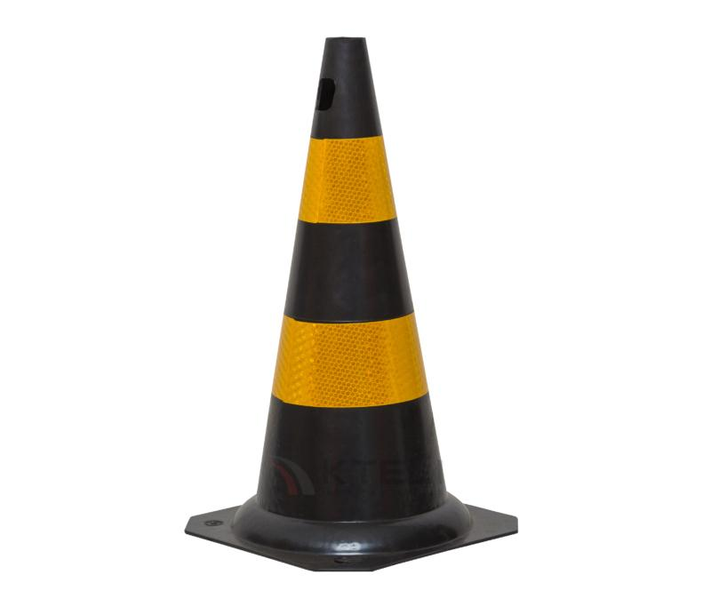 Cone de Sinalizacao 50 Cm Pt/amarelo Flexivel (13)