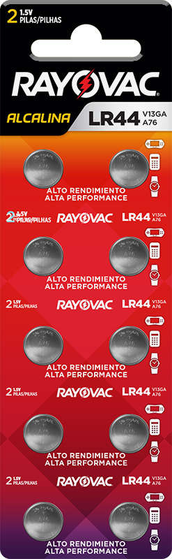 Pilha Botao Alcalina 1,5 V Lr44 Com10pc (V13GA-5)