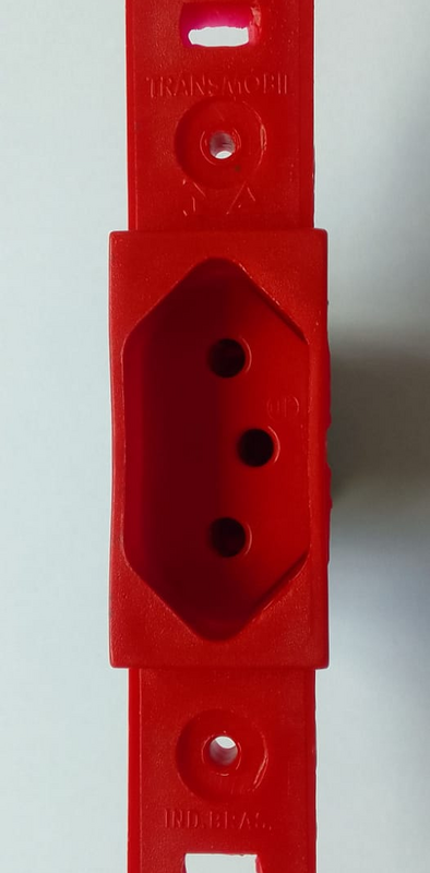 Tomada Cond Reta 2p+t Sempl 10a Semhast Vermelho (23.025)