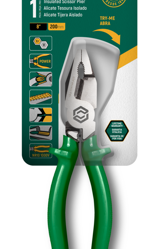 Alicate Eletric 8" Corte Fios Tesour Cromo-vanádio SATA (ST72504L)