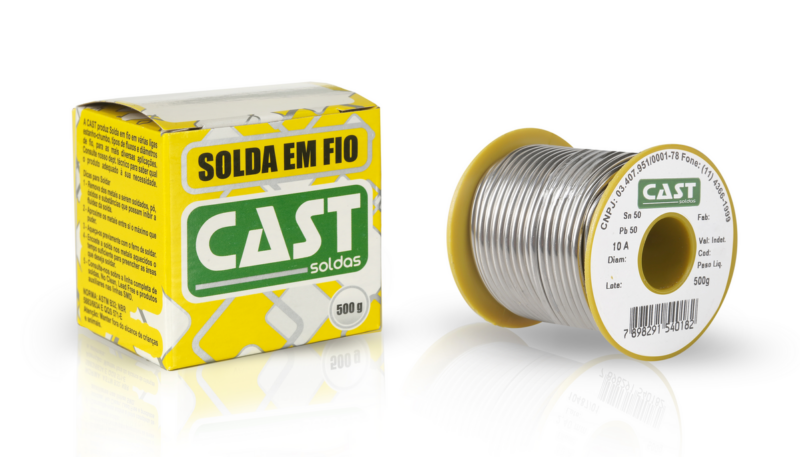 Solda Fio Tubo Cobre 50×50 (Sn Pb) 500gr Cast Solda (1354)