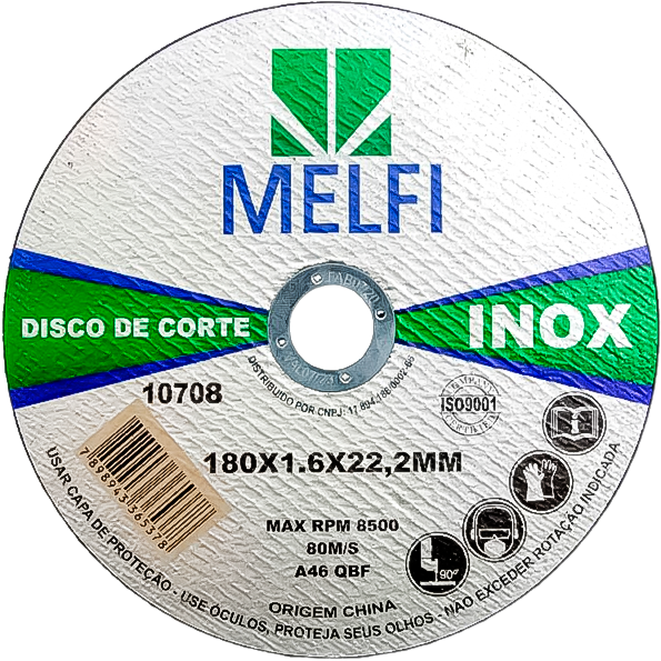 Disco de Corte 7x1/16x7/8" Inox Melfi (10708)