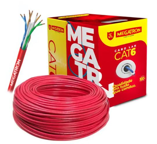 Cabo Rede Lan 4p Cat6 Verm Cmx 305m (2382/010708C0305VM00)