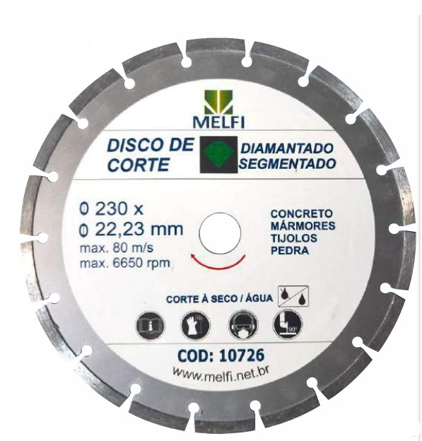 Disco Diam Segm 230x22 Mm Melfi (10726)