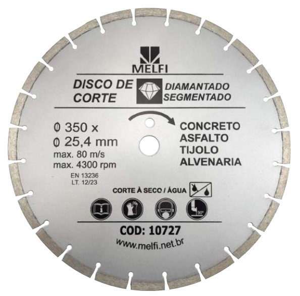 Disco Diam Segm 350x25 Mm Asfalto/concret Melfi (10727)