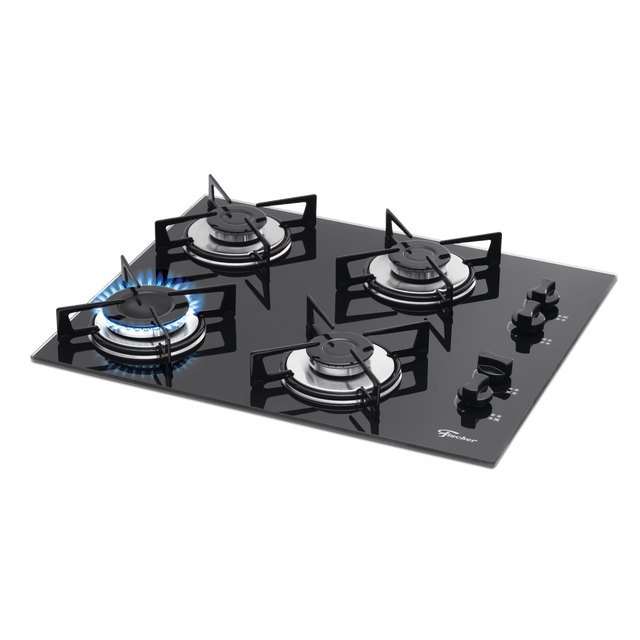 Fogao Cooktop 4b Aut.vidro Pt Fit Line (1519-5713)