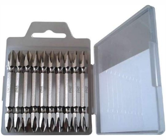 Jogo Bits Sext Dup Phi 1/4" Ph2 100 Mm 10pc Melfi (10832)