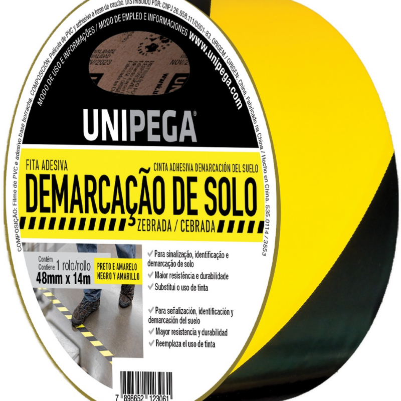 Fita Demarcacao Solo 48mmx14mt Pt/amarelo (AES0535.0114)