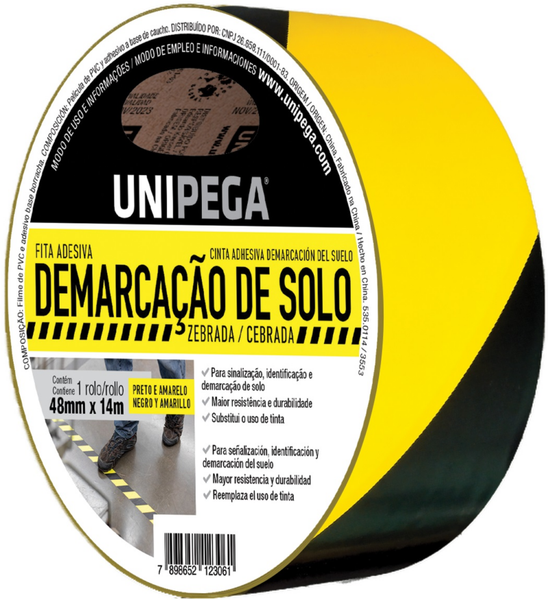 Fita Demarcacao Solo 48mmx14mt Pt/amarelo (AES0535.0114)