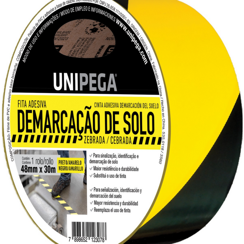 Fita Demarcacao Solo 48mmx30mt Pt/amarelo (AES0535.0118)