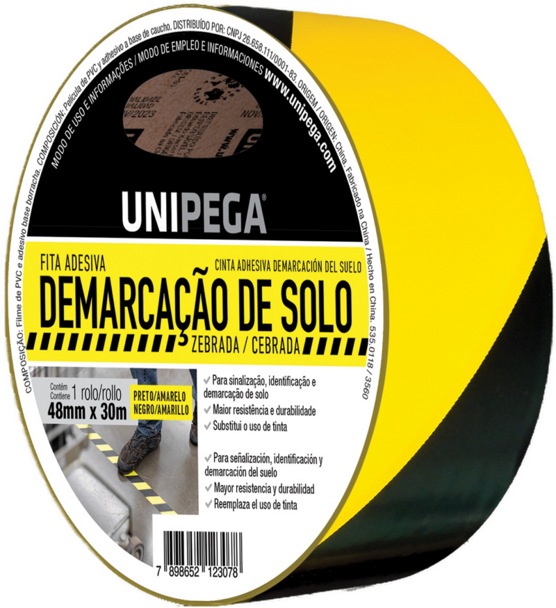 Fita Demarcacao Solo 48mmx30mt Pt/amarelo (AES0535.0118)