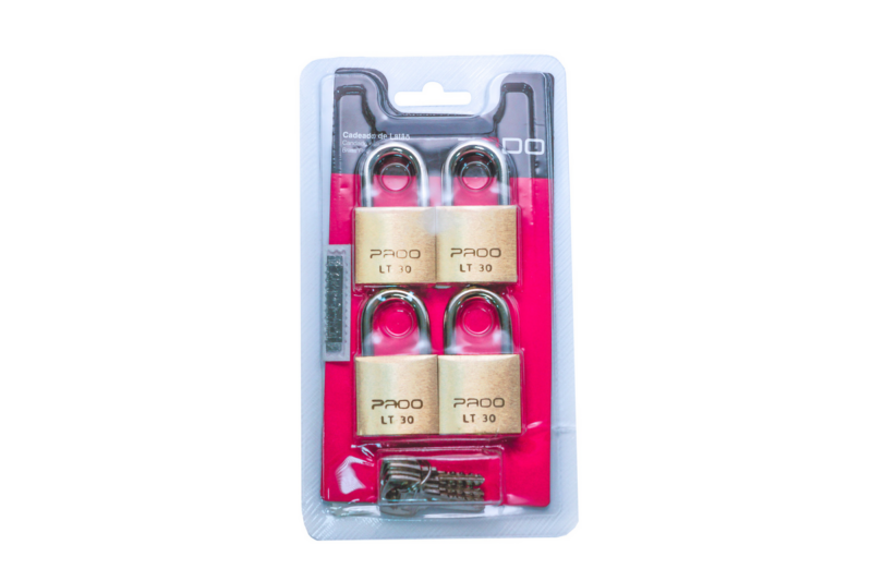 Cadeado Latao 30 Mm 4 Chaves Blist Pado (51003002)