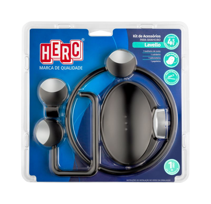 Kit Parabanheiro ABS Pt/cr 4pc Lavello (1000000083)