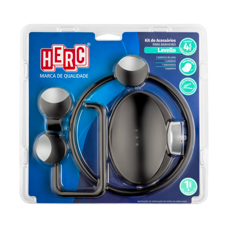 Kit Parabanheiro Abs Pt/cr 4pc Lavello (1000000083)