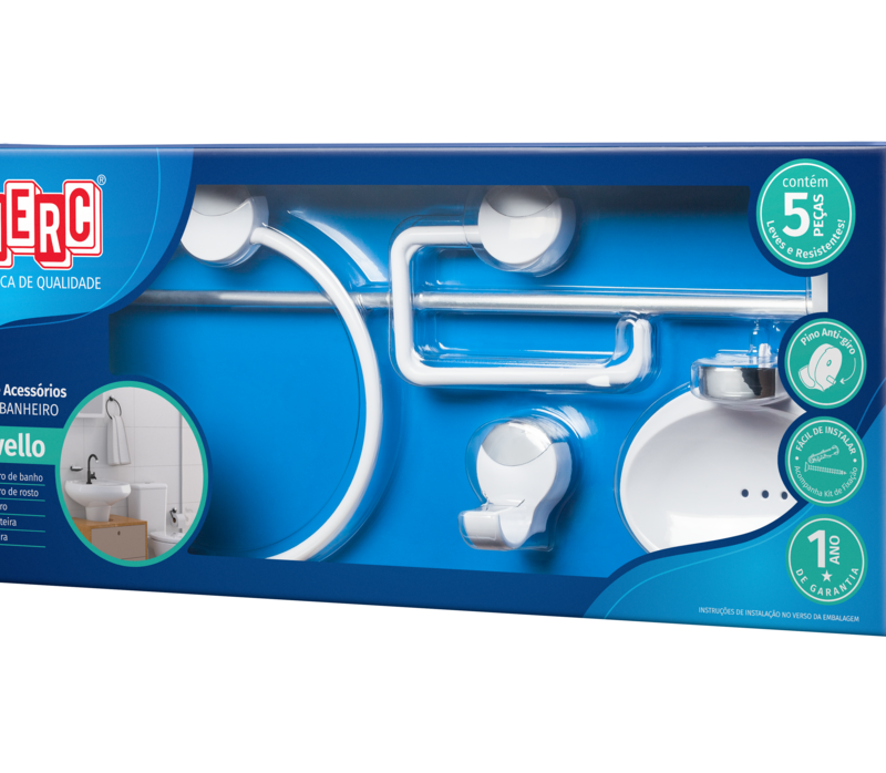 Kit Parabanheiro Abs Br/cr 5pc Lavello (4091)