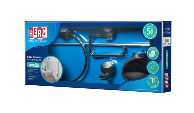 Kit Parabanheiro ABS Pt/cr 5pc Lavello (4092)