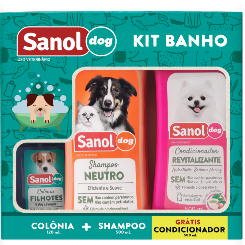 Kit Banho Sanol Dog Profissional 3un (9196)