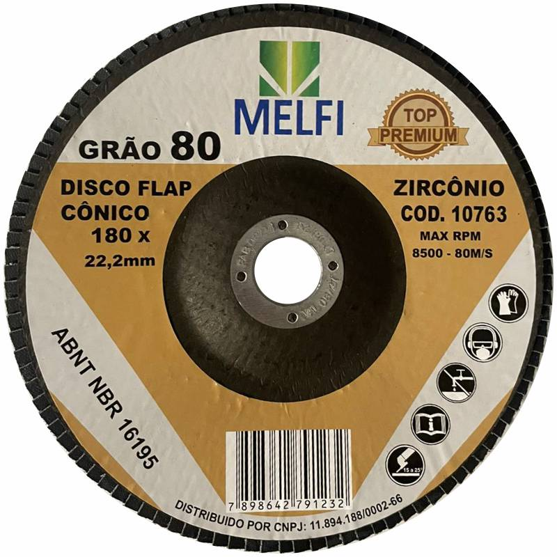 Disco Flap Reto 7" G120 Zirconio Melfi (10764)