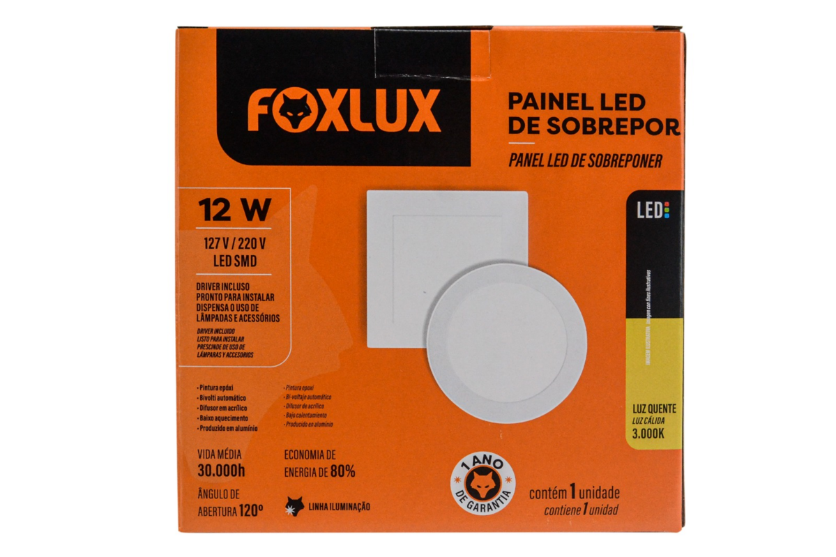 Painel LED Sob Quad 17,5 Cm 12 W 6,5k Bv (LED90.66)