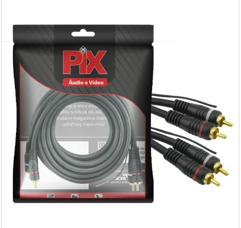 Cabo Audio Rca 2rca X 2rca+ Remot 1,5mt PIX (018-0015)