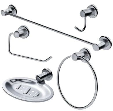 Kit Parabanheiro Metal Cr 5pc Turim Plus (4932)
