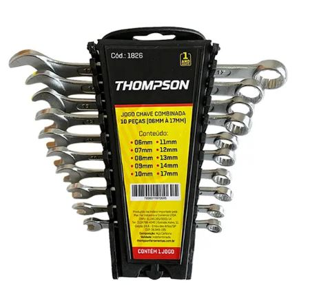Jogo Chaves Combin 10pc 6a17 Mm Thompson (1826)