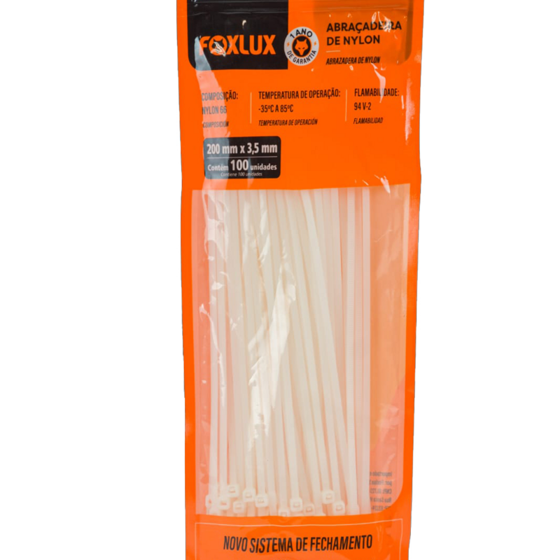 Abracadeira Nylon Br 200x3,5 Mm 100un (18.05)