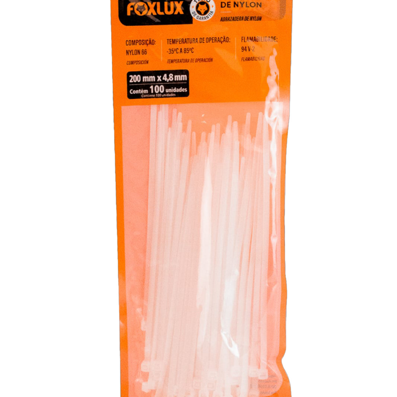 Abracadeira Nylon Br 200x4,8 Mm 100un (18.07)