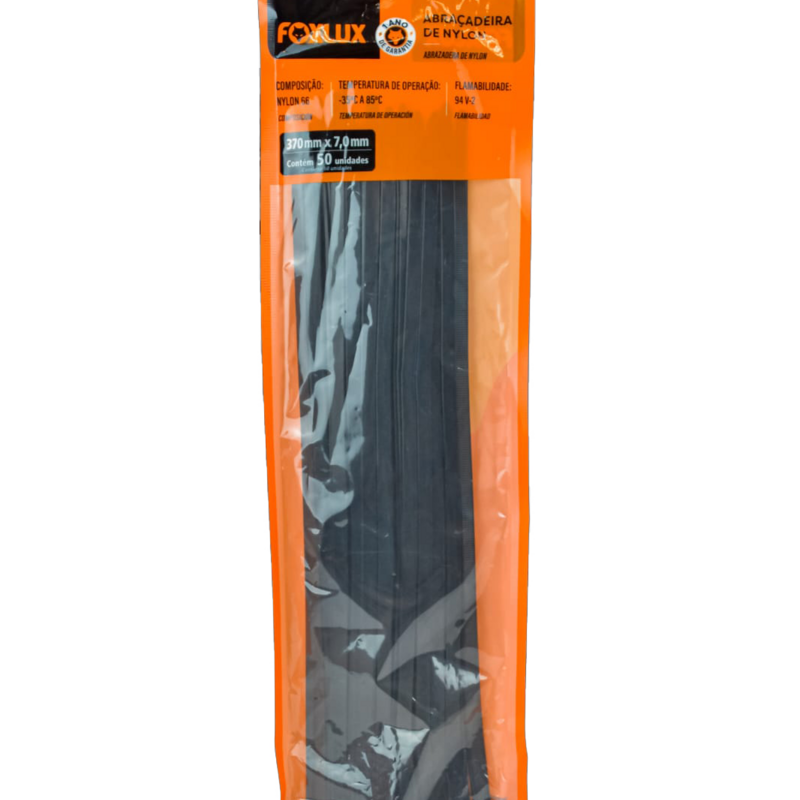 Abracadeira Nylon Preto 370x7,0 Mm 50un (18.20)