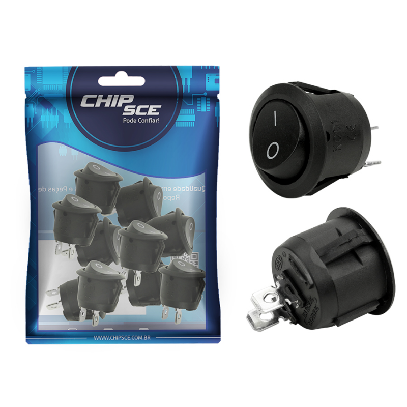 Chave Gangorra Redonda 2 Polos 10a Preto Chipsce (023-1106)