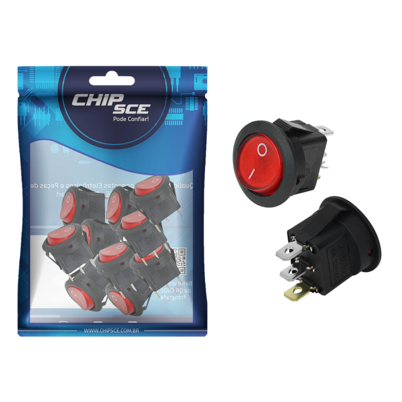 Chave Gangorra Redonda 2 Polos 10a Vermelho Chipsce (023-9606)
