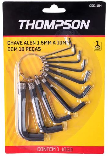 Jogo Chaves Allen Curta 10pc 1,5a10 Mm Thompson (104)