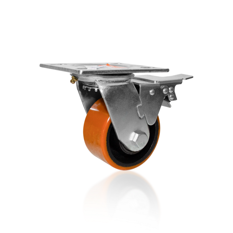 Rodizio Girat 4" Pu Ref Laranj Comfreio Ajax (A08542-GFTI)