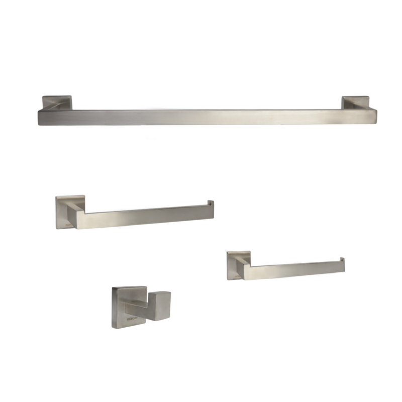 Kit Parabanheiro Inox Escov Prata 4pc Quad (056-1176)
