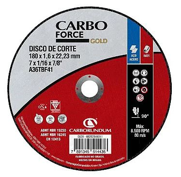 Disco de Corte 7x1/16x7/8" Inox Gold Carborundum (66252846311)