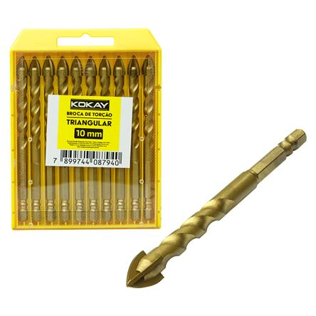Broca Torcao Fura Tudo Triang Aço 10,0 Mm Kokay (056-0092)