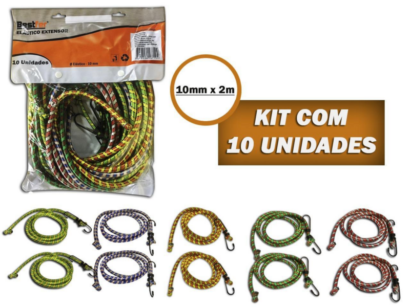 Elastico Extensor 2,0mtx10 Mm Com10pc (BFH1539)