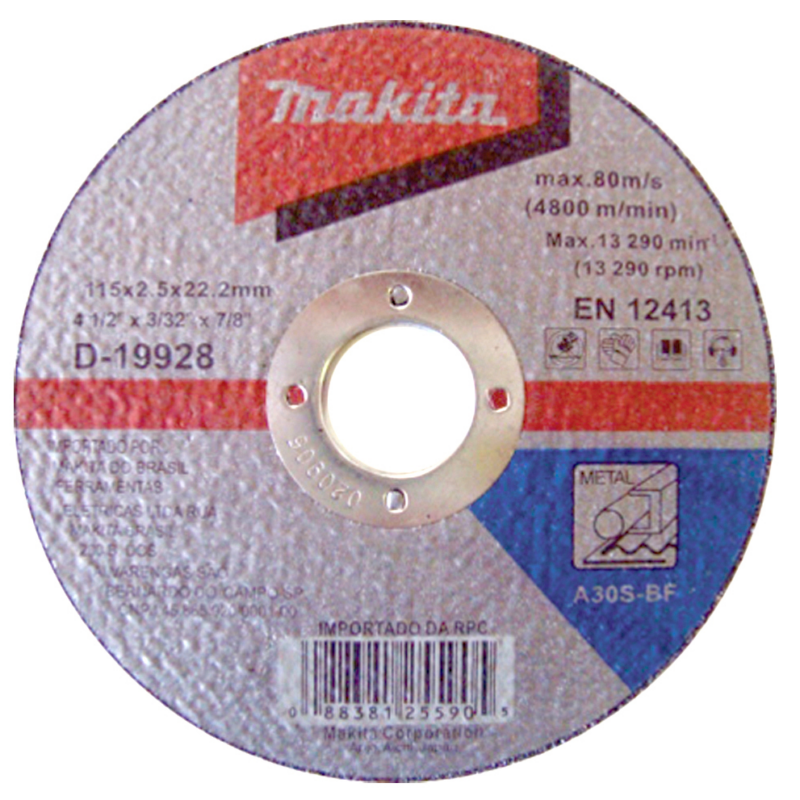 DISCO DE CORTE  4.1/2X3/32X7/8” METAL