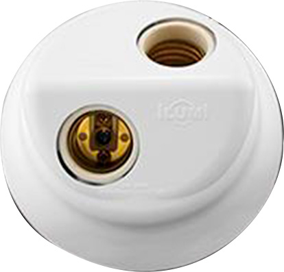 PLAFON PVC E27 100W BR SOQ  PORC P/2 LAM