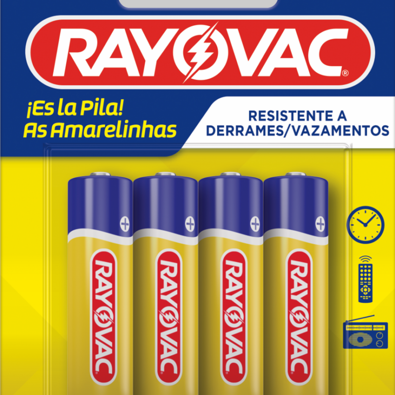PILHA AMARELINHA AA PEQ C/4PC