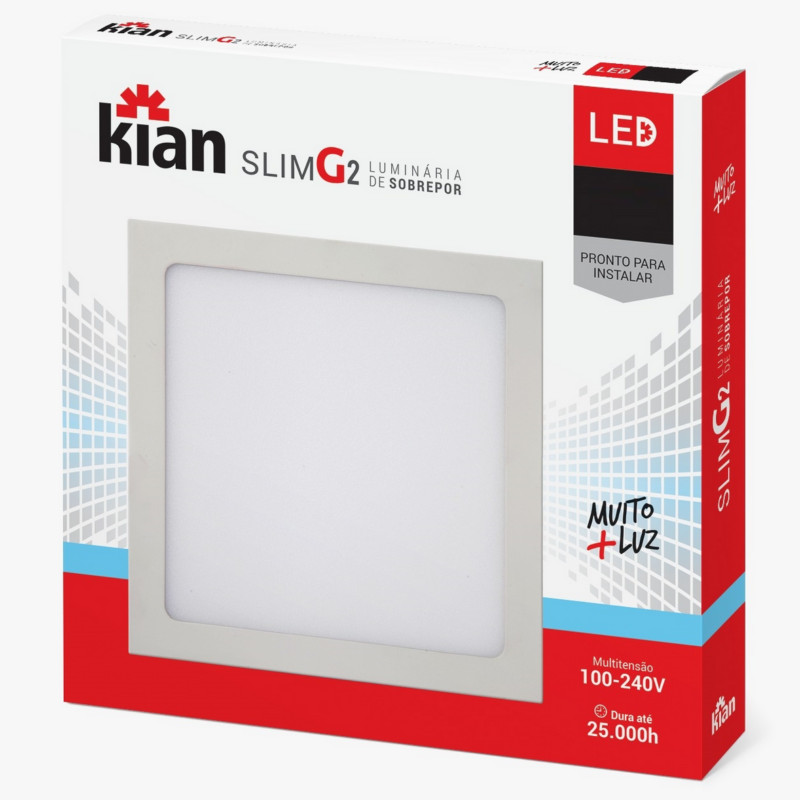 PAINEL LED SOB QUAD 29,3CM 24W 6K BR