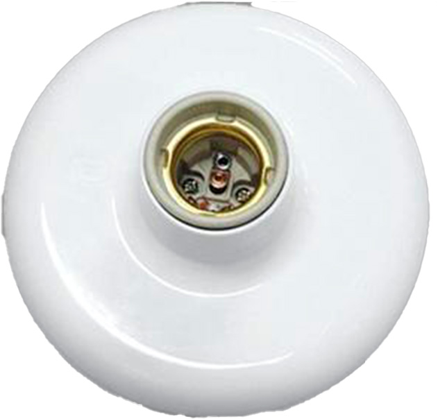 PLAFON PVC E27 100W BR SOQ PORC