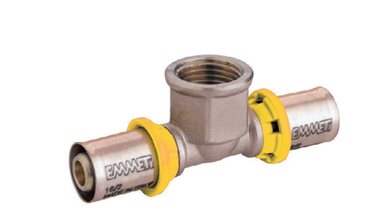 TEE PEXGAS R FEMEA 20MMX1/2″X20MM