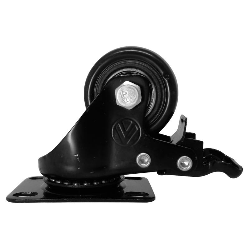 RODIZIO GIRAT 1.5/8″  PVC PRETO C/FREIO