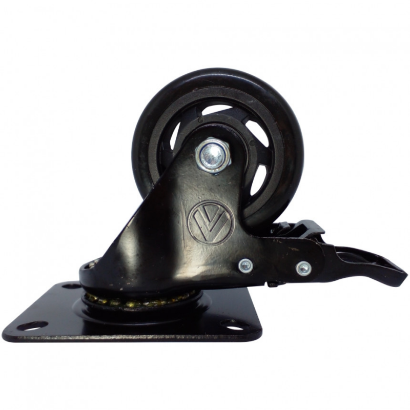 RODIZIO GIRAT 3″  PVC PRETO C/FREIO