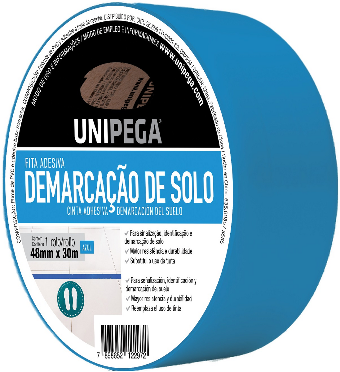 FITA DEMARCACAO SOLO 48MMX30MT AZ