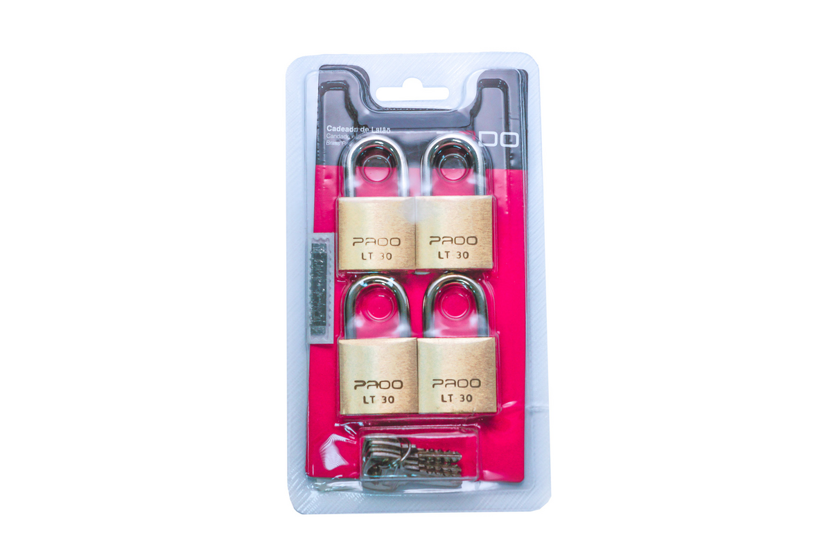CADEADO LATAO 30MM 4 CHAVES BLIST