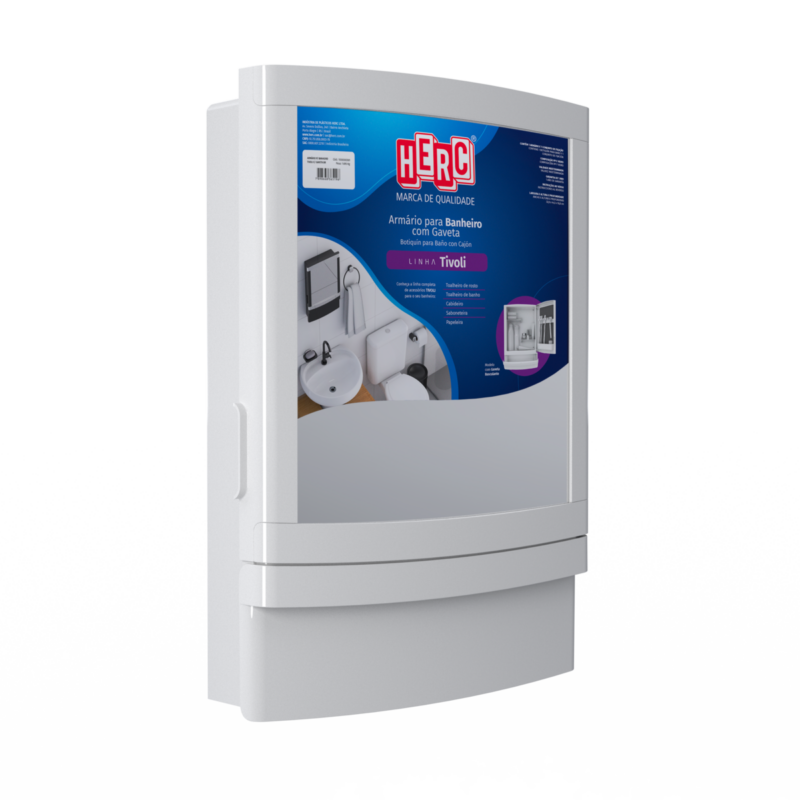 ARMARIO PLAST EMB 46X33X11CM C/GAVETA BR