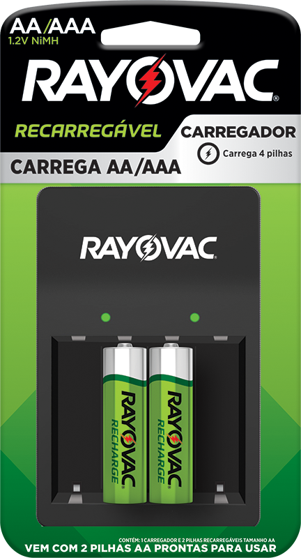 CARREGADOR PILHA AA/AAA USB C/02 PILHAS