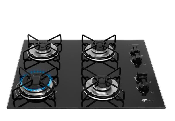 FOGAO COOKTOP 4B.AUT.VIDRO  PT FIT LINE